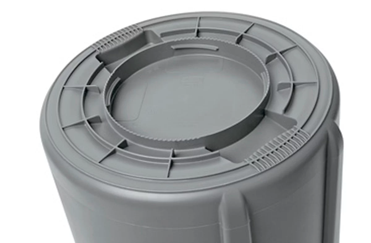 Abfallbehälter rubbermaid Brute, 166,5 l, rund, UV-Blocker, L 612 x B 717 x H 796 mm, Polyethylen, grau