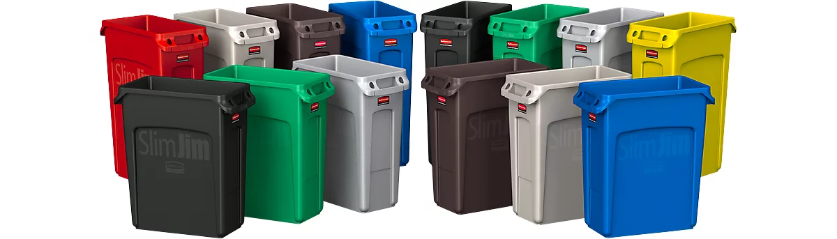 Abfallbehälter Slim Jim®, Kunststoff, Fassungsvermögen 60 Liter, grau