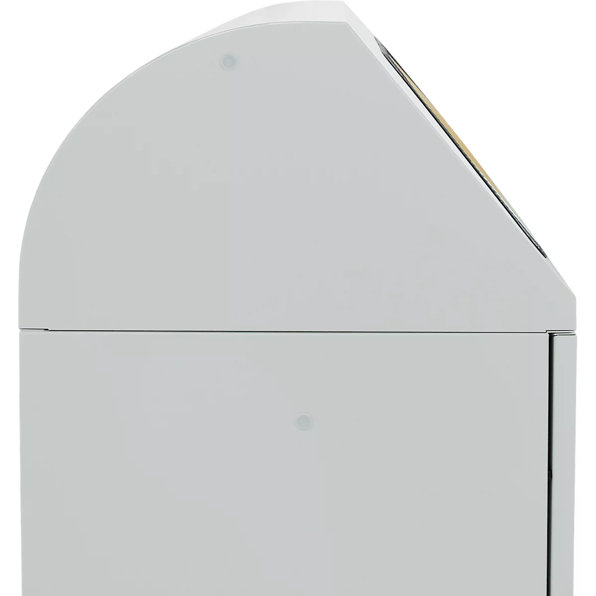Abfallbehäter Vario 120, modular, Volumen 120 l, abschließbar, Inneneimer, feuerhemmend, mit Pads, B 450 x T 450 x H 1100 mm, Stahl, lichtgrau RAL 7035