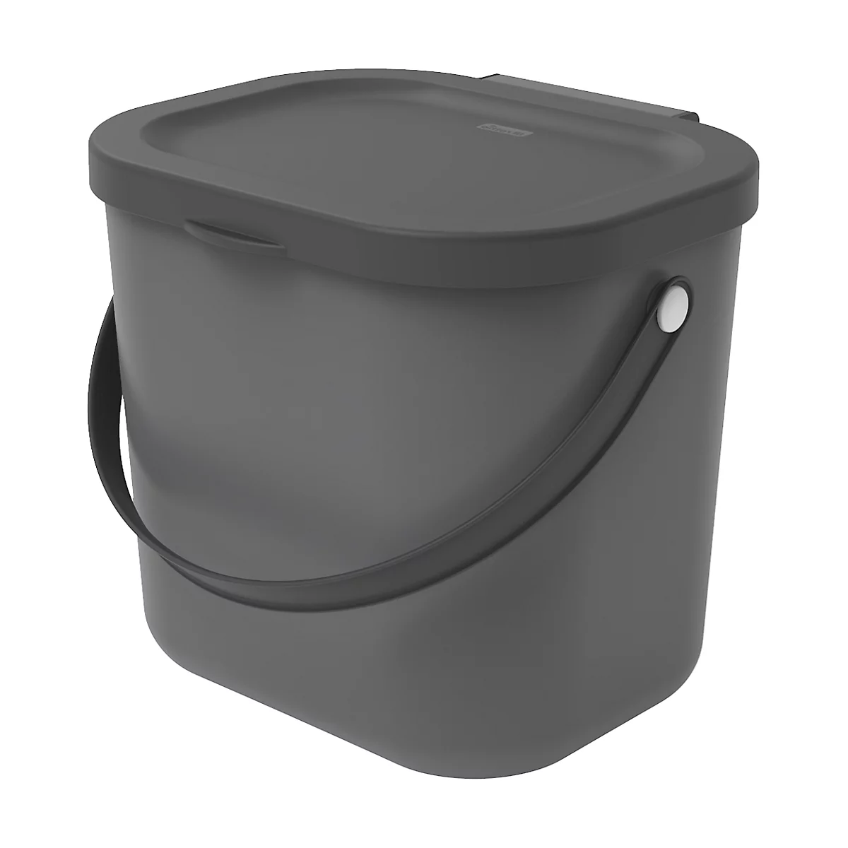 Abfalleimer Rotho ALBULA, Recycling-System, 6 l, stapelbar, Kunststoff (BPA-frei), anthrazit