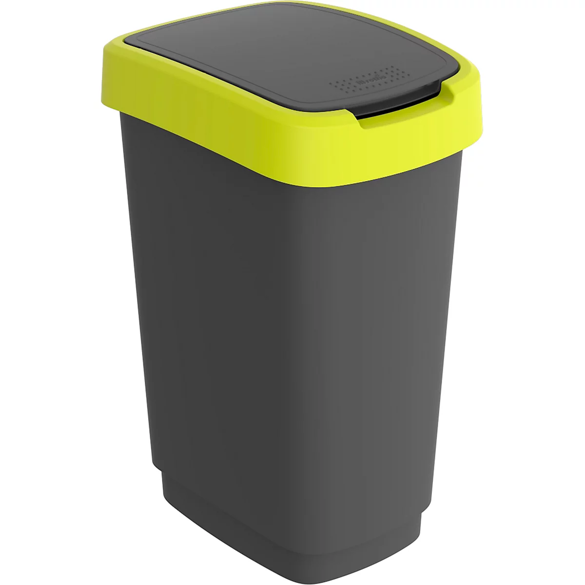 Abfalleimer Rotho TWIST, 25 l, 2 Öffnungsmöglichkeiten, Kunststoff, limonengrün