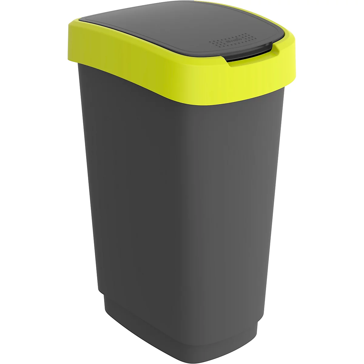 Abfalleimer Rotho TWIST, 50 l, 2 Öffnungsmöglichkeiten, Kunststoff, limonengrün