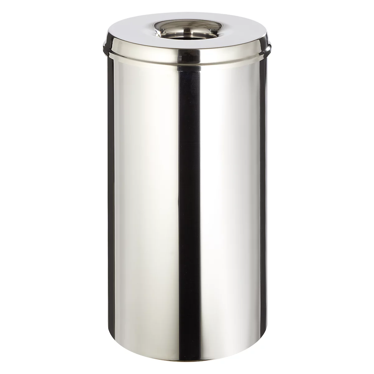 Abfallsammler für Innenanwendung, 50 L, selbstlöschend, Korpus Edelstahl/Deckel Edelstahl