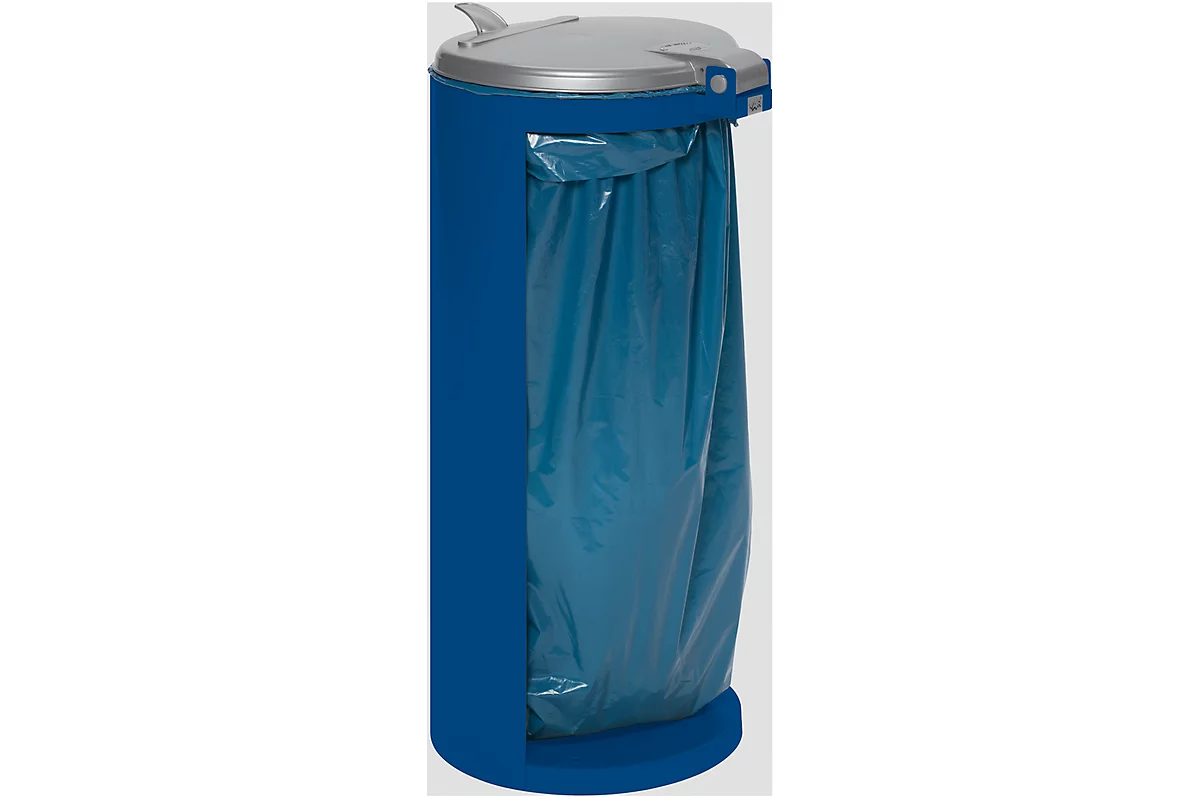 Abfallsammler mit hinterer Öffnung, enzianblau, Gewicht 8,75 kg