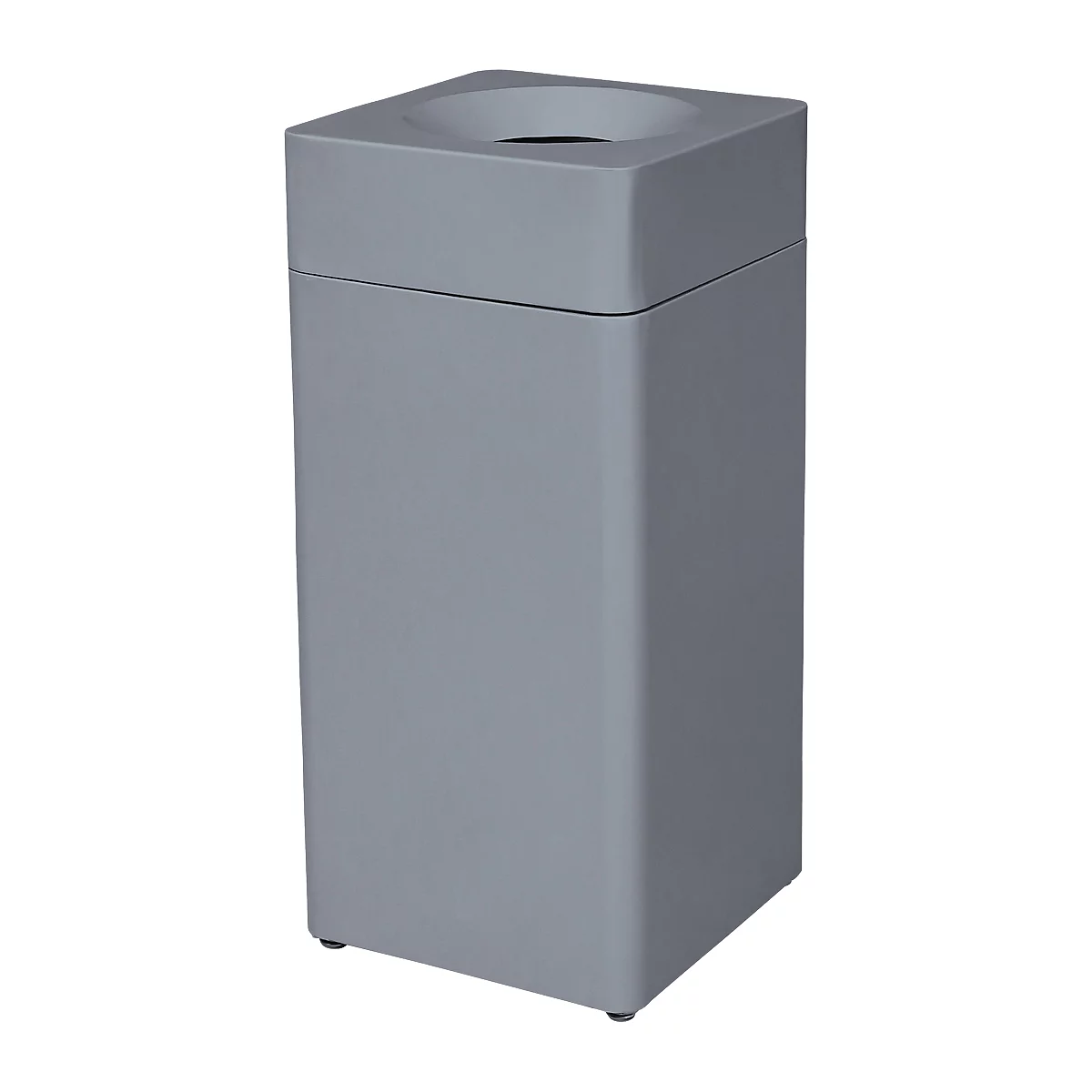 Abfallsammler Orgavente, Stahl, Volumen 40 l, Rechteck, B 350 x T 350 x H 790 mm, selbstlöschender Eimer, Edelstahl