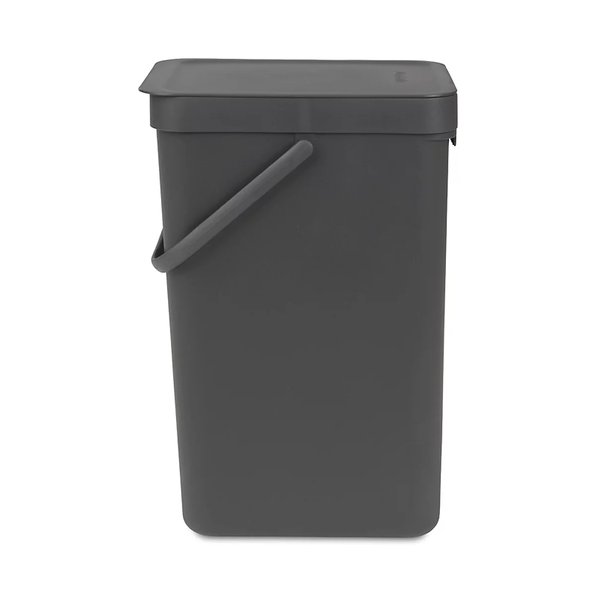 Abfallsammler Sort & Go, rechteckig, mit Wandhalterung, Deckel & Griff, 16 l, Kunststoff, grau