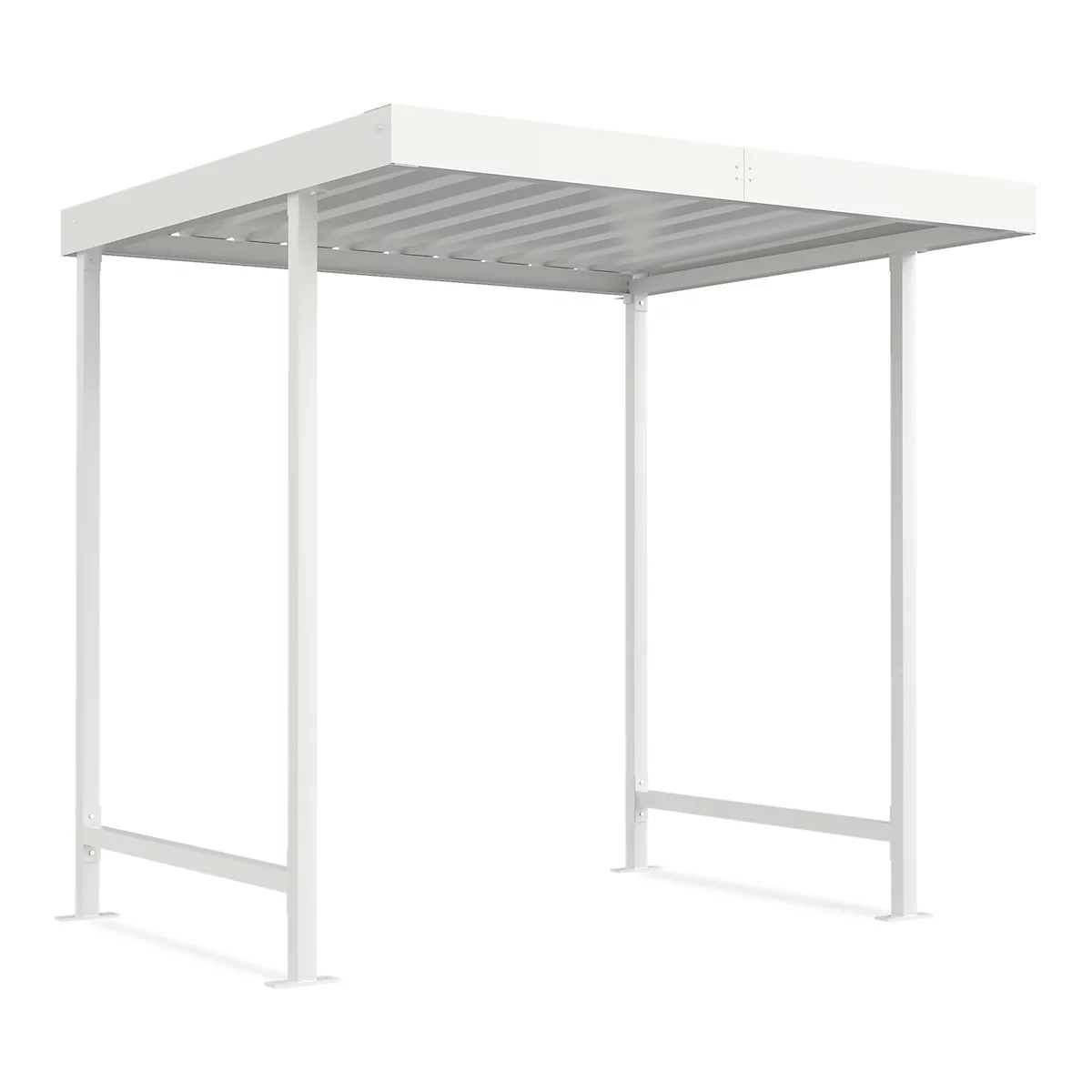 Abri extérieur Leipzig, utilisable d'un côté, unité de base, l. 2250 x P 2200 mm, blanc gris