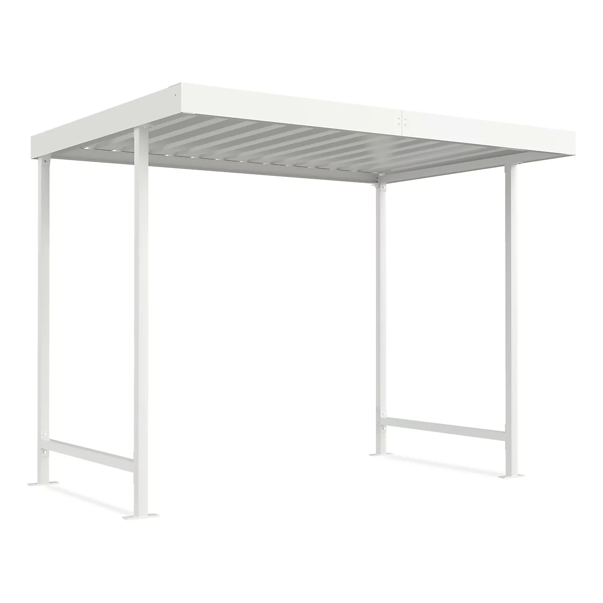 Abri extérieur Leipzig, utilisable d'un côté, unité de base, l. 2870 x P 2200 mm, blanc gris