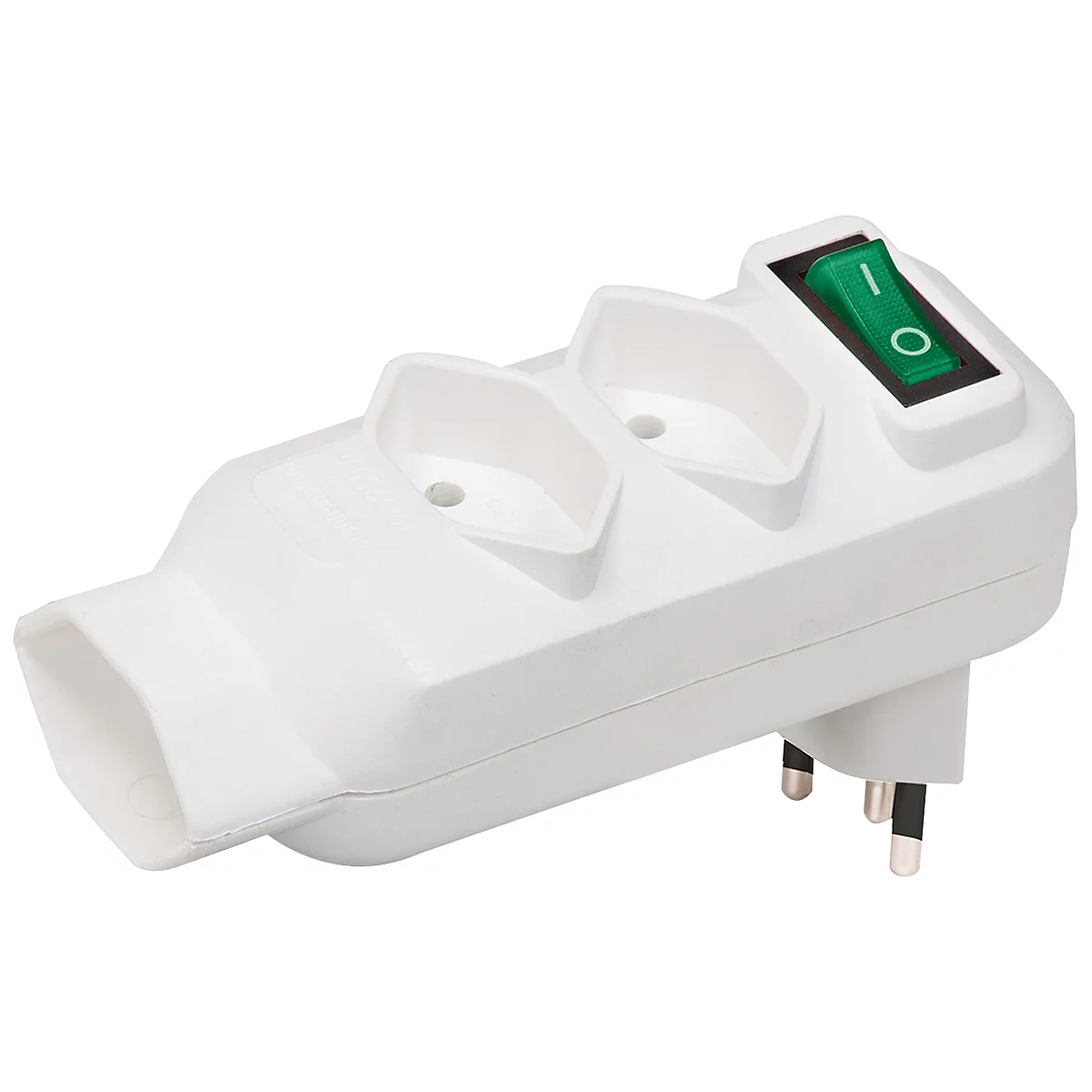 Abzweigstecker brennenstuhl®, 3-fach, um 350° drehbar, mit beleuchtetem Schalter, IP20, Kunststoff, weiss