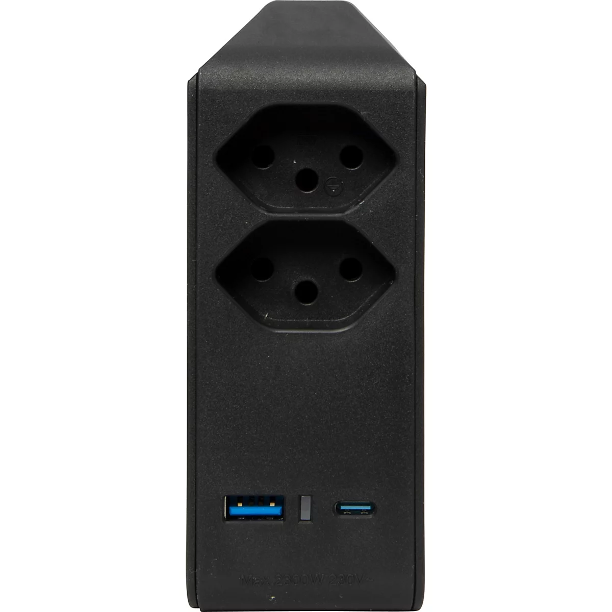Abzweigstecker brennenstuhl® cleverLINE, 2-fach, 1 x USB-A/1 x USB-C, um 300° drehbar, ohne Aufhänger, IP20, Kunststoff, schwarz