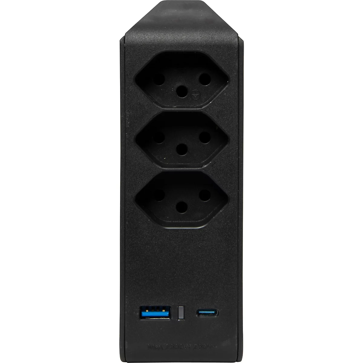 Abzweigstecker brennenstuhl® cleverLINE, 3-fach, 1 x USB-A/1 x USB-C, um 300° drehbar, ohne Aufhänger, IP20, Kunststoff, schwarz