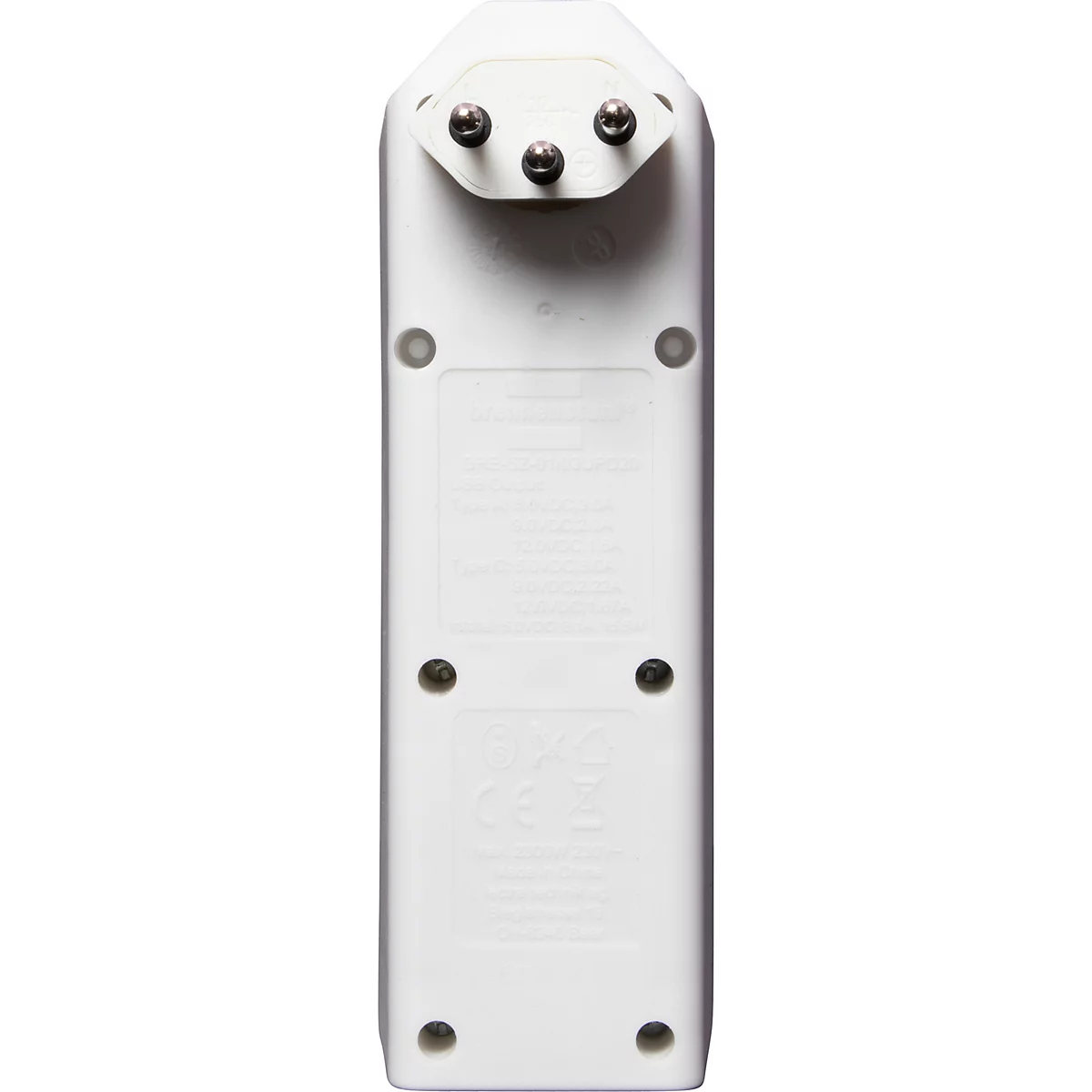 Abzweigstecker brennenstuhl® cleverLINE, 3-fach, 1 x USB-A/1 x USB-C, um 300° drehbar, ohne Aufhänger, IP20, Kunststoff, weiss