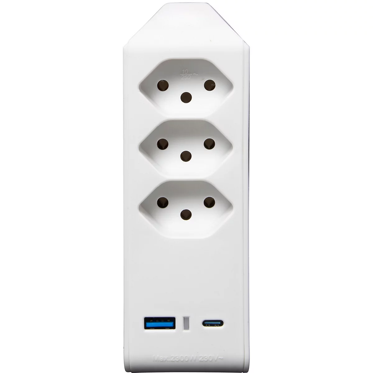 Abzweigstecker brennenstuhl® cleverLINE, 3-fach, 1 x USB-A/1 x USB-C, um 300° drehbar, ohne Aufhänger, IP20, Kunststoff, weiss