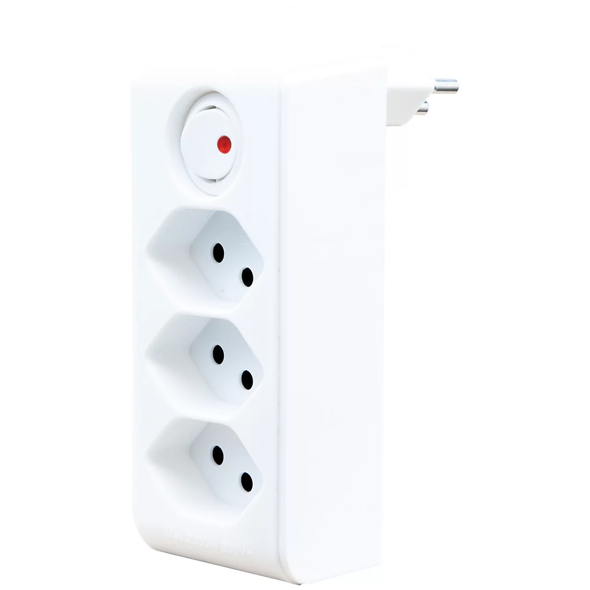 Abzweigstecker brennenstuhl® cleverLINE, 3-fach, um 300° drehbar, mit beleuchtetem Schalter, ohne Aufhänger, IP20, Kunststoff, weiss