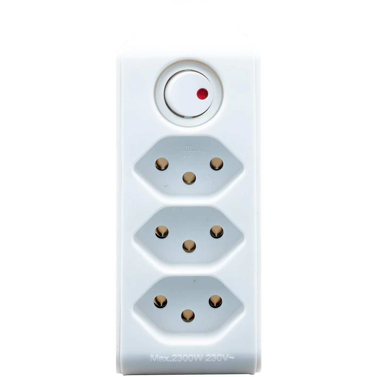 Abzweigstecker brennenstuhl® cleverLINE, 3-fach, um 300° drehbar, mit beleuchtetem Schalter, ohne Aufhänger, IP20, Kunststoff, weiss