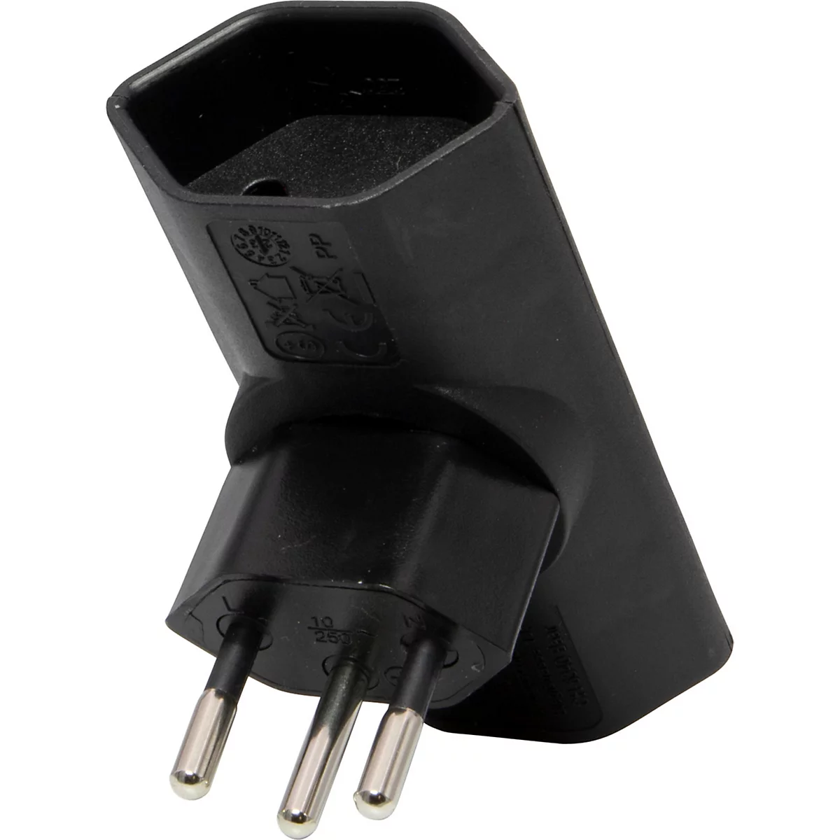 Abzweigstecker brennenstuhl® cleverLINE, extraflach, 2-fach, um 300° drehbar, ohne Aufhänger, IP20, Kunststoff, schwarz