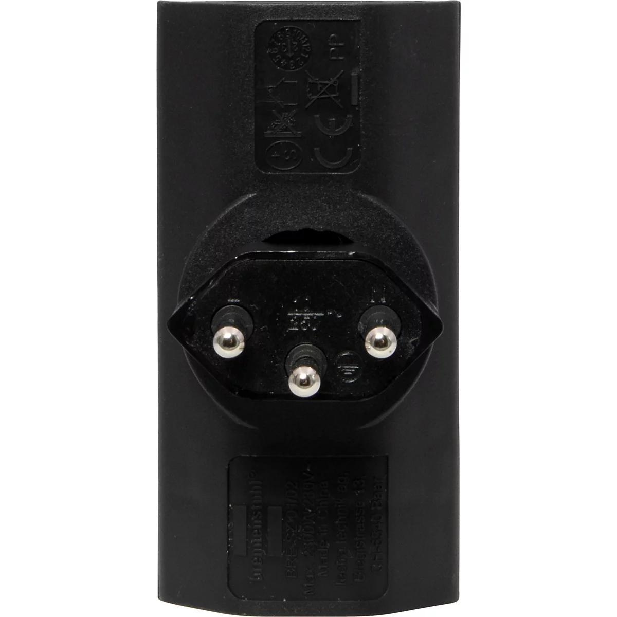 Abzweigstecker brennenstuhl® cleverLINE, extraflach, 2-fach, um 300° drehbar, ohne Aufhänger, IP20, Kunststoff, schwarz
