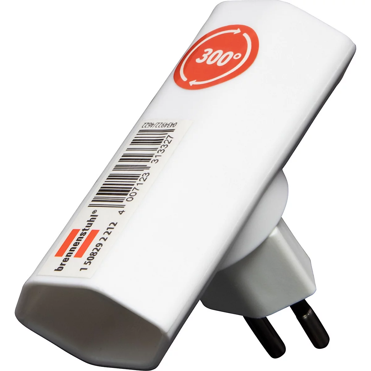 Abzweigstecker brennenstuhl® cleverLINE, extraflach, 2-fach, um 300° drehbar, ohne Aufhänger, IP20, Kunststoff, weiss