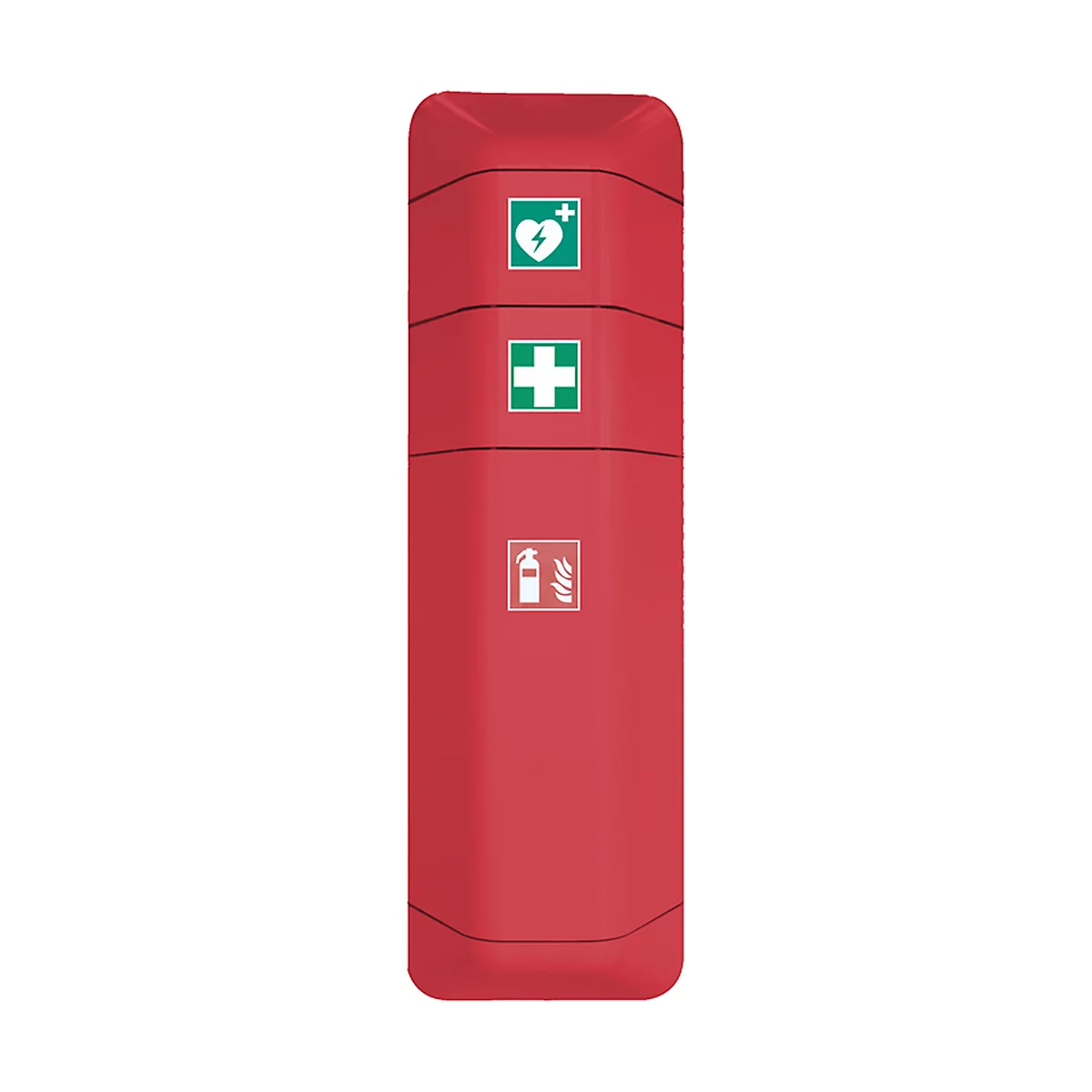 Accesorio para desfibrilador, para ayuda del armario de extintores, ancho 434 x fondo 225 x alto 196 mm, rojo