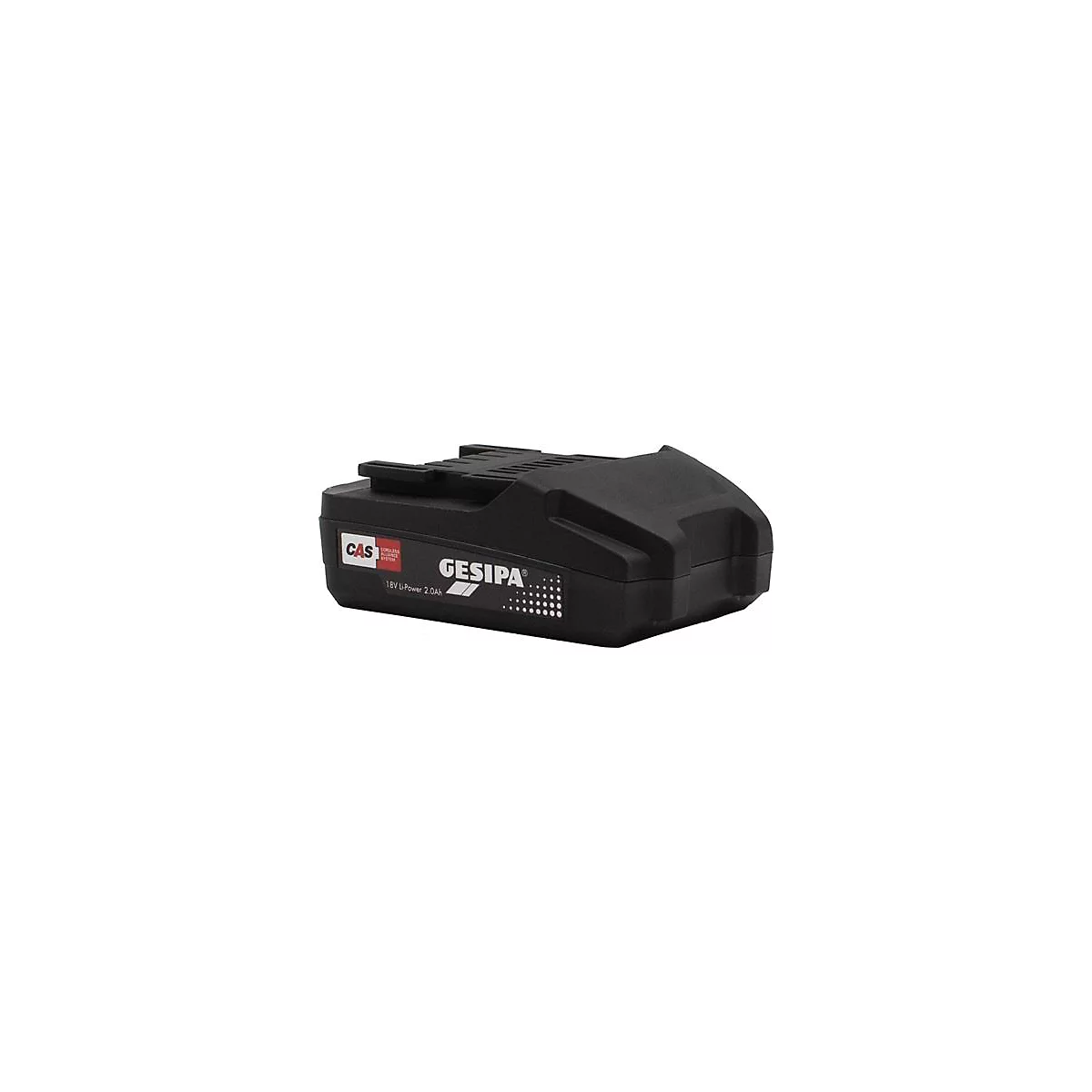 Zwarte batterij met de tekst 'GESIPA'.