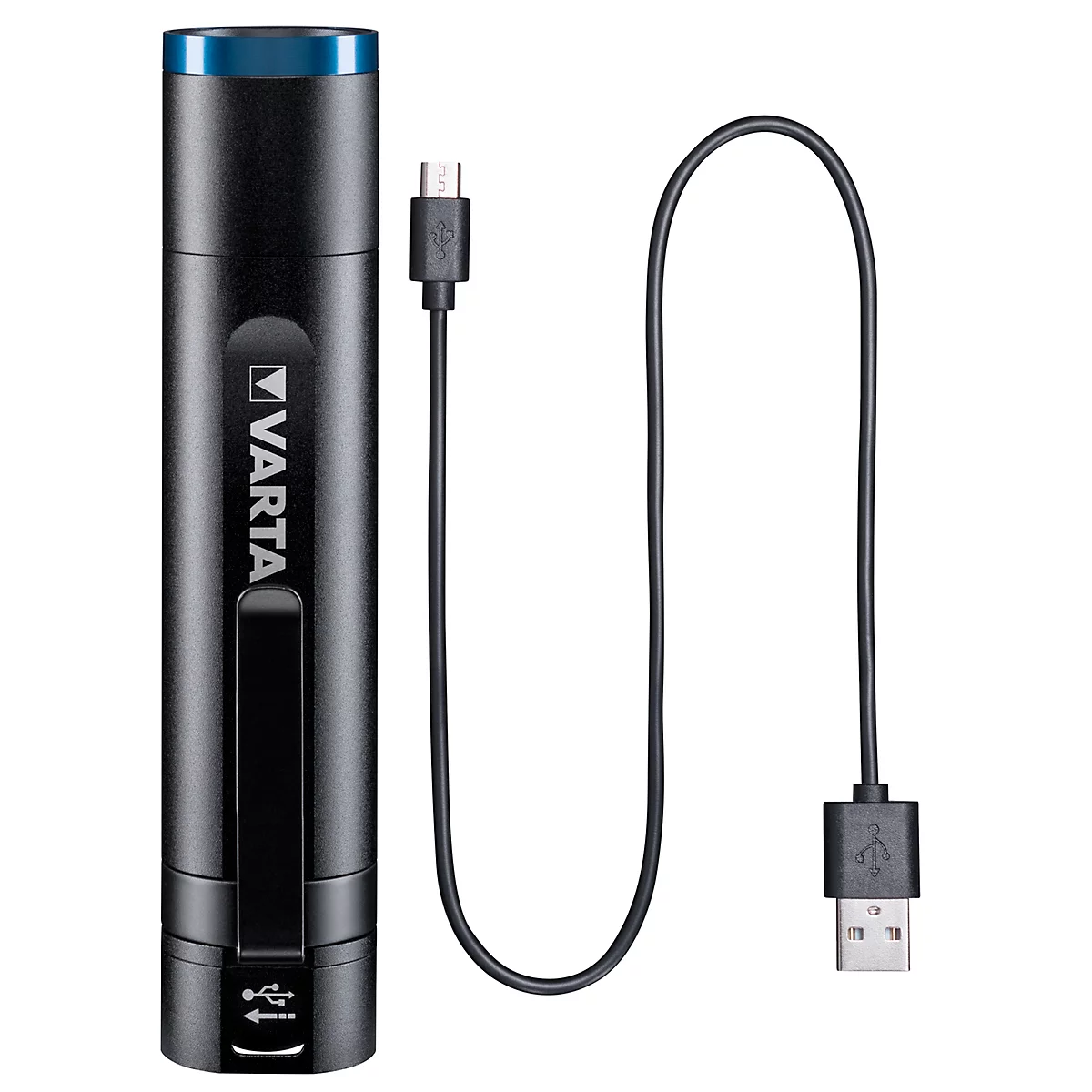 Accu-zaklamp VARTA Nightcutter F20R, 4 lichtstanden, 400 lm, 150 m bereik, ø 34 x h 160 mm