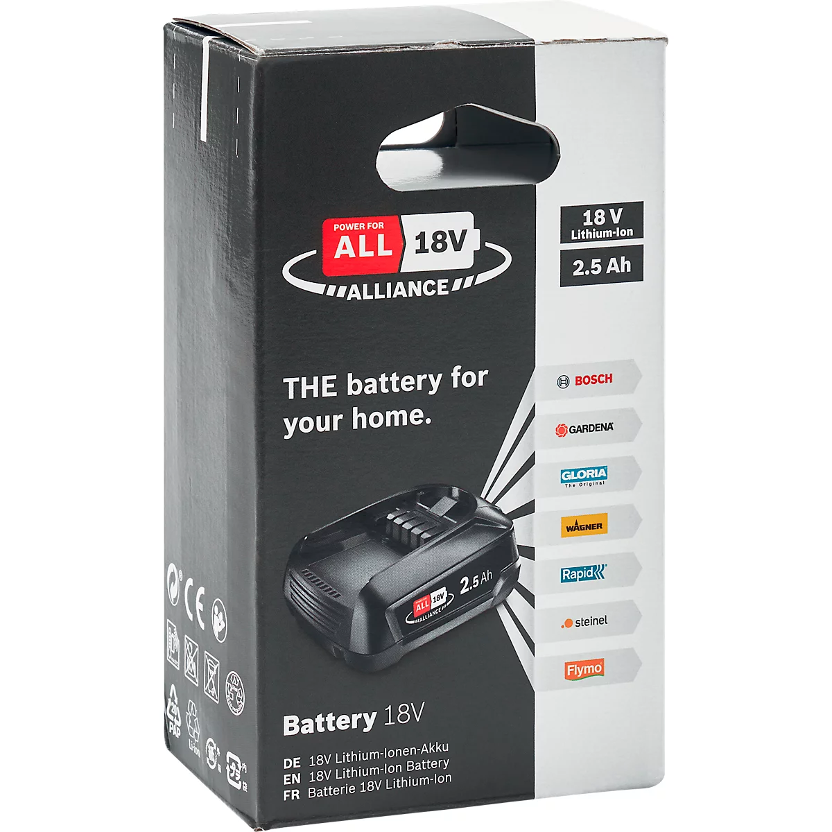 Accupack Rapid POWER FOR ALL Alliance, capaciteit 2,5 Ah, spanning 18 V, zwart