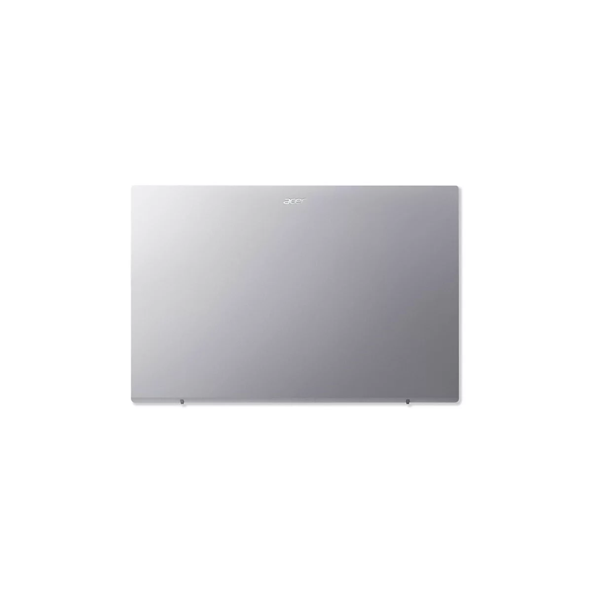 Ein silbernes Acer Laptopgehäuse mit Acer-Logo oben.