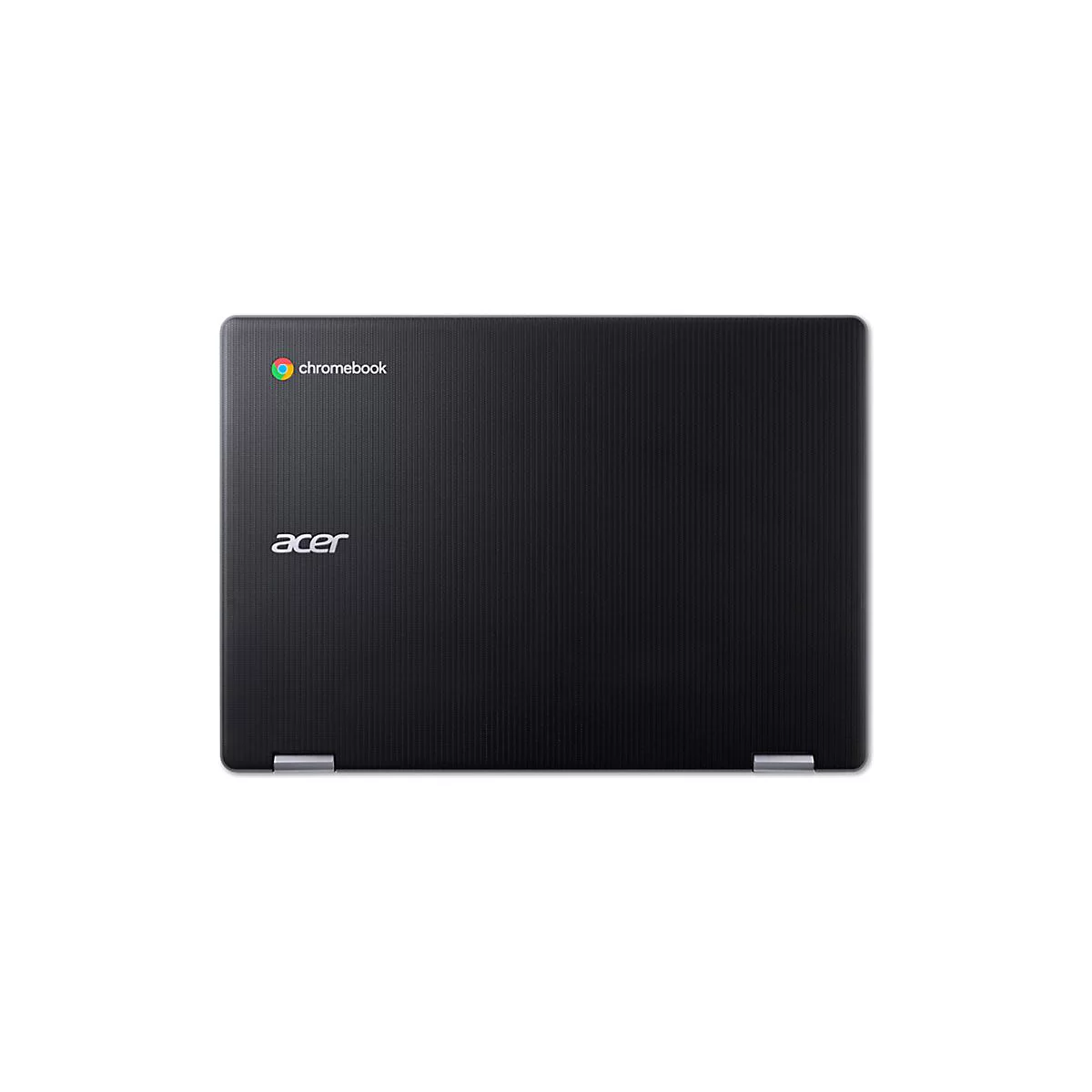 Schwarzes Acer Chromebook, geschlossen. Logo und Schriftzug Chromebook und Acer deutlich sichtbar.
