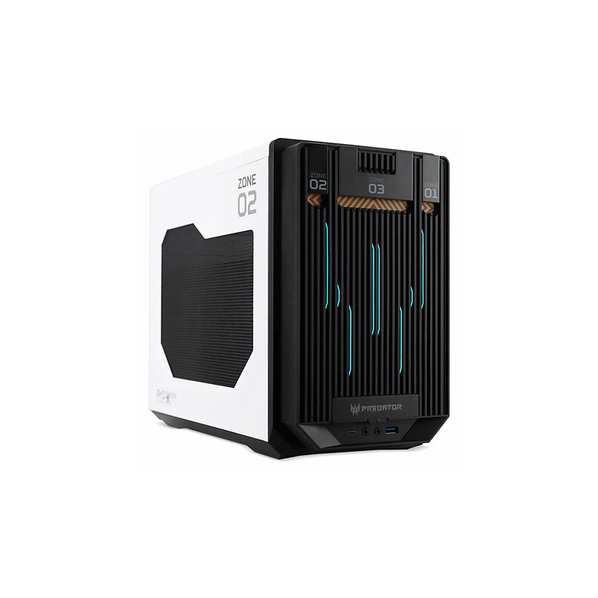 Acer Predator MI900 - Mini-ITX - Seitenteil mit Fenster - keine Spannungsversorgung - weiß - USB/Audio