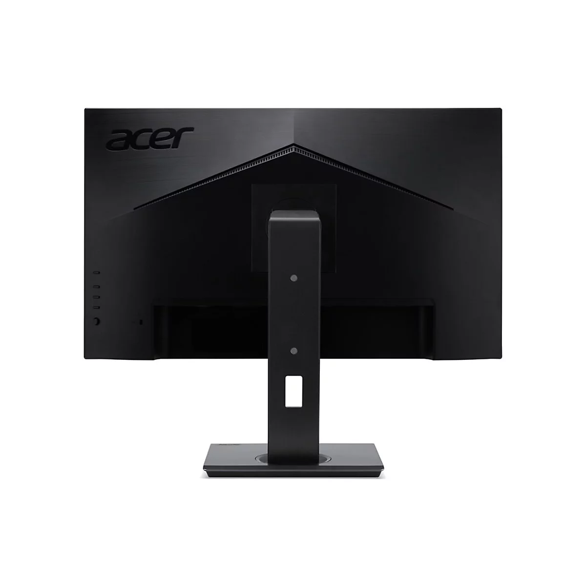 Die RÃ¼ckseite eines schwarzen Acer-Monitors. Am oberen Rand steht der Schriftzug acer.
