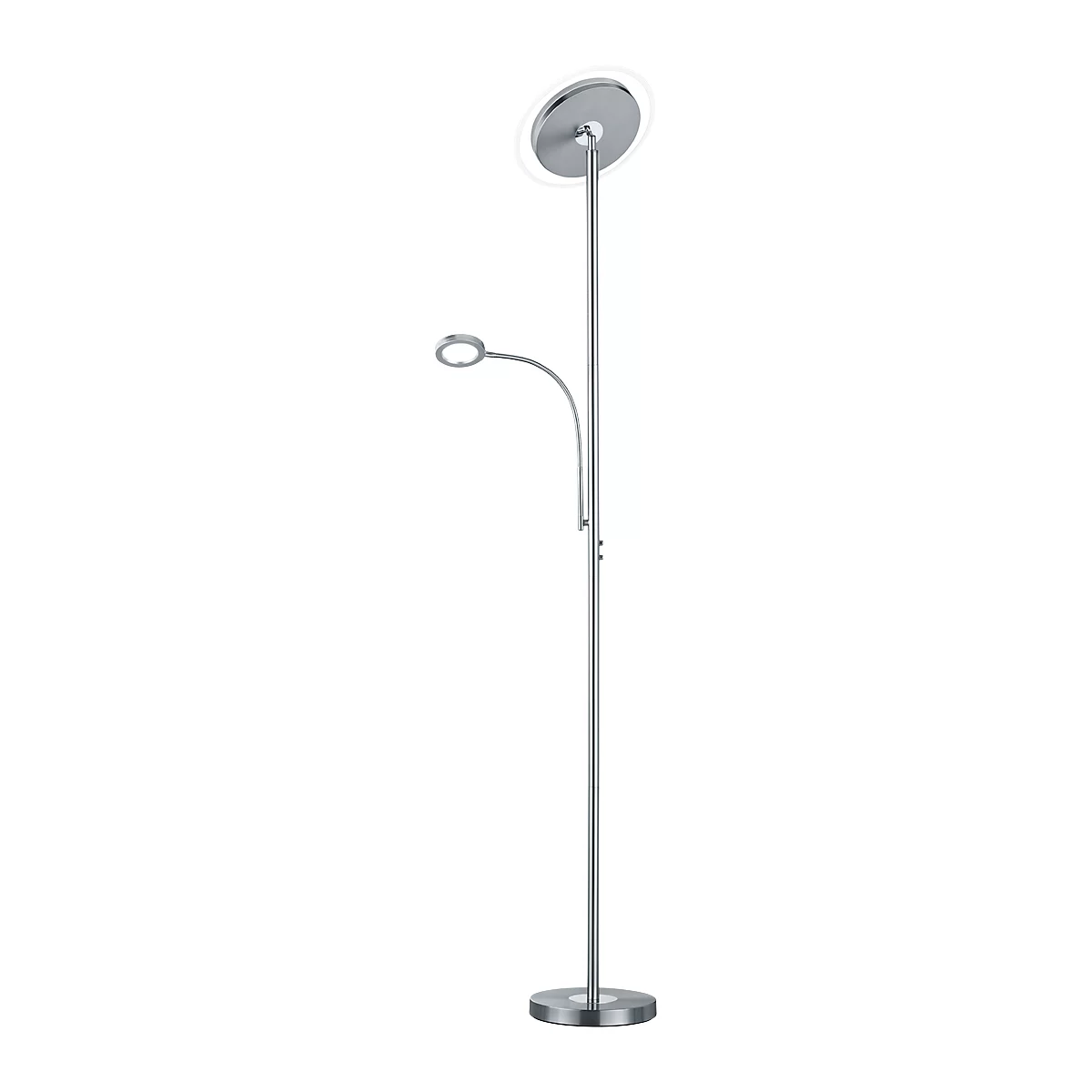 ACKBAR LED vloerlamp, dimbare plafondschijnwerper 1700 lm met 18 W &amp; leesarm 350 lm met 4 W, 3000 K, schijnwerperkop rond