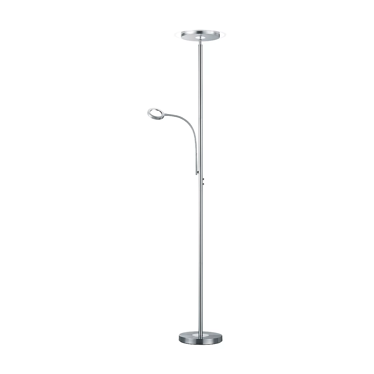 ACKBAR LED vloerlamp, dimbare plafondschijnwerper 1700 lm met 18 W &amp; leesarm 350 lm met 4 W, 3000 K, schijnwerperkop rond