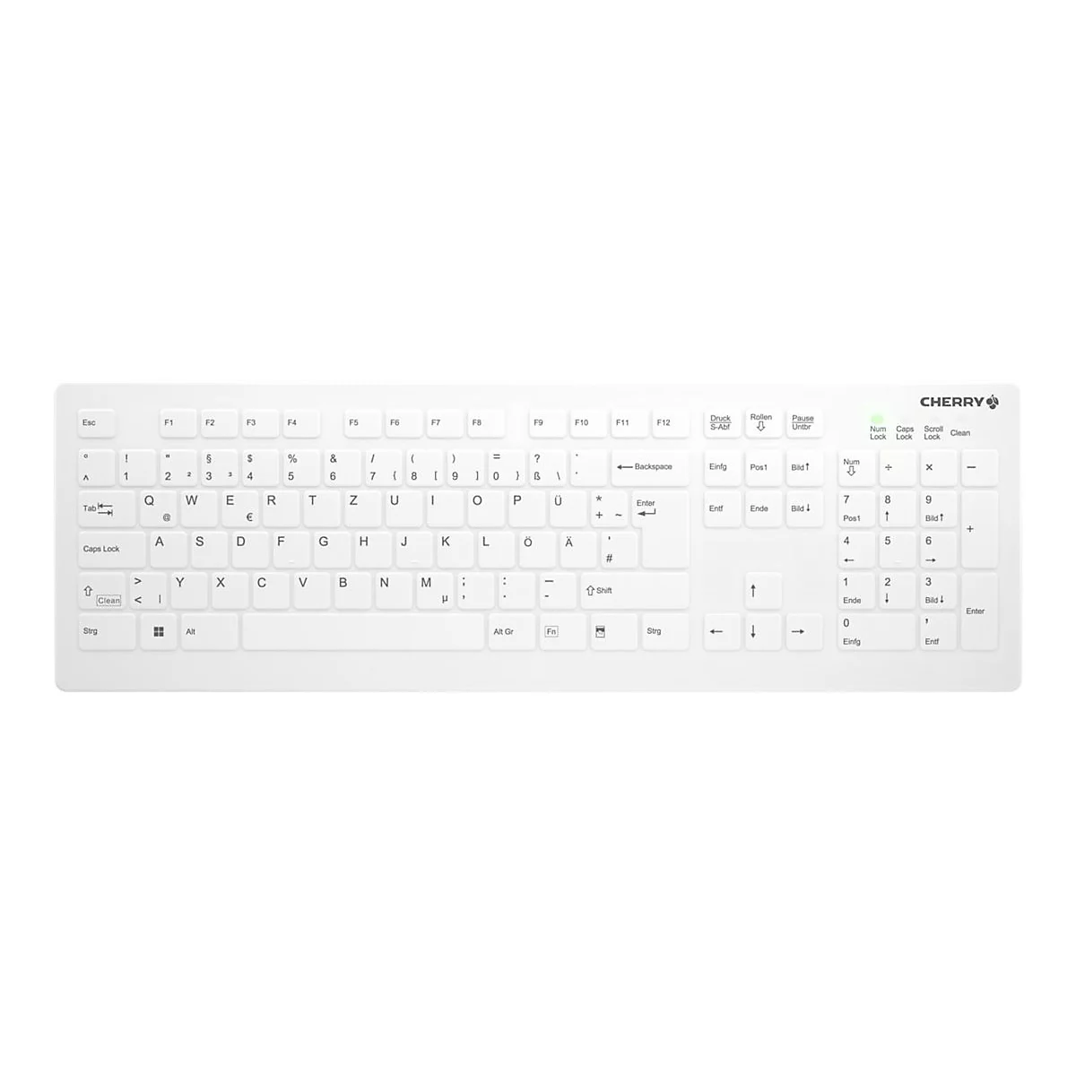 Active Key AK-C8112 - Tastatur - Wischdesinfektion, flaches Tastenprofil - waschbar - kabellos - 2.4 GHz