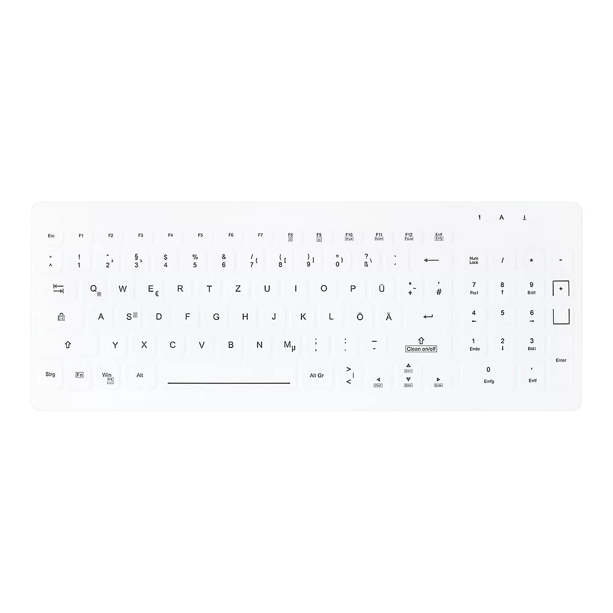 Active Key AK-CB7012F - Tastatur - Desinfektionstuch - hinterleuchtet - rack-montierbar - USB