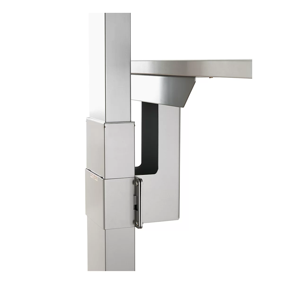 Adaptateur Ergo-T 2.0 pour relier les tables manuelles et électriques, aluminium blanc