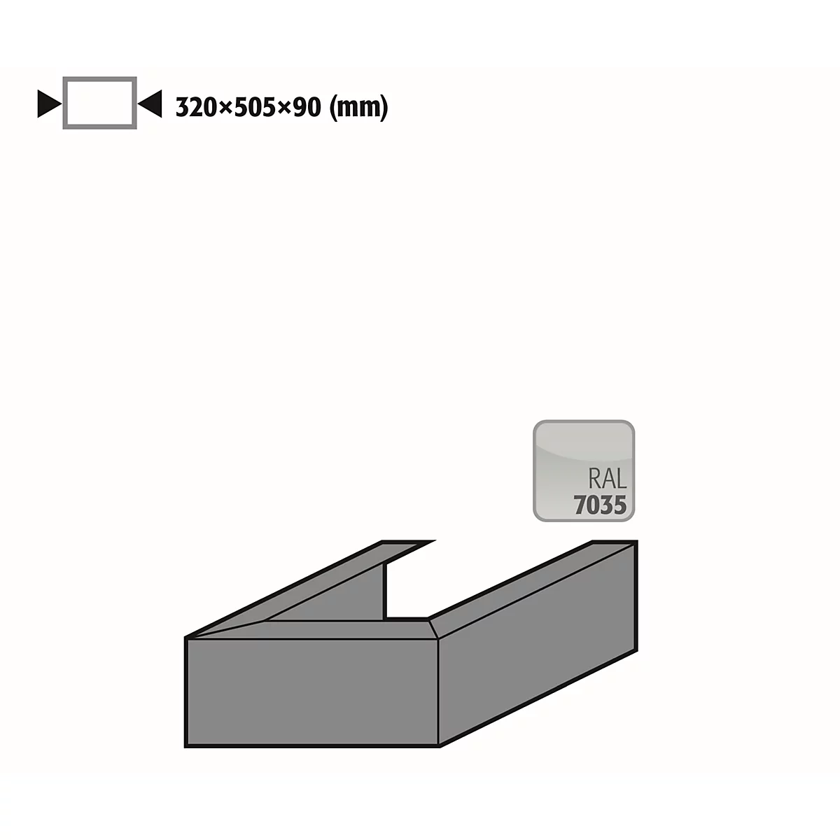 Adapter voor asecos veiligheidskasten van de serie S-30, voor bevestiging van een recirculatieluchtfilter