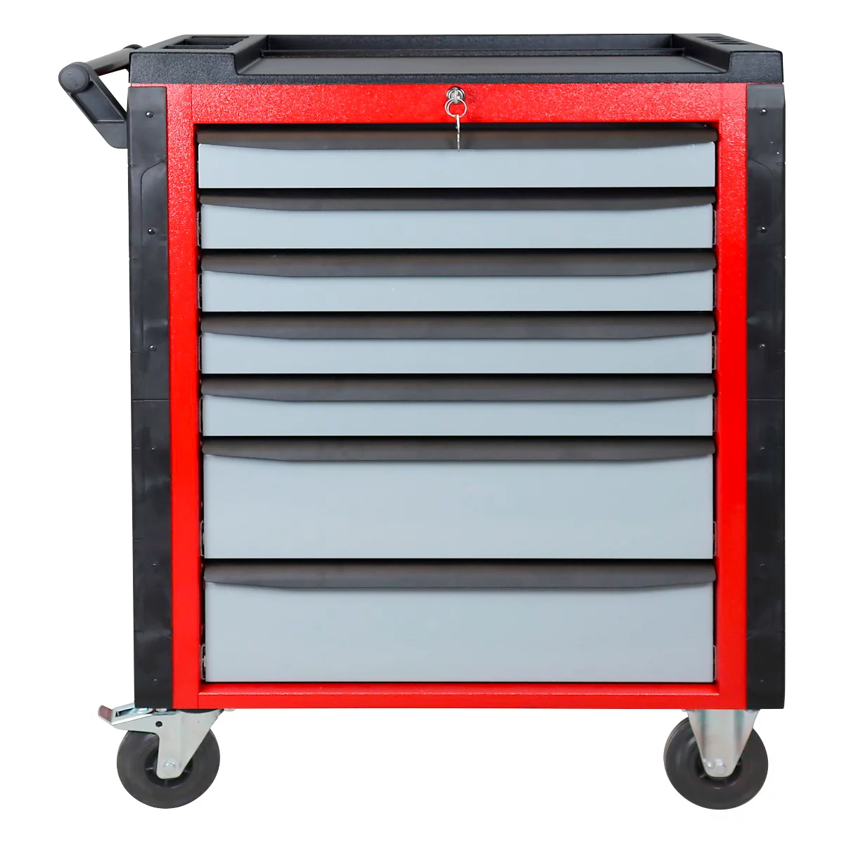 ADB Werkstattwagen HQ, mit 190-teiligem Werkzeugset, 7 Schubladen, Schiebegriff, Zentralverschluss, B 750 x T 475 x H 985 mm, feuerrot RAL 3000