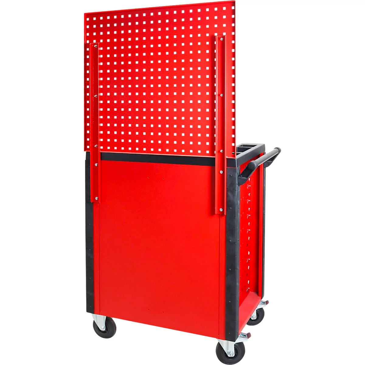 ADB Werkstattwagen HQ, mit Lochwand, 7 Schubladen, Schiebegriff, Zentralverschluss, B 750 x T 475 x H 985 mm, silbergrau RAL 7001