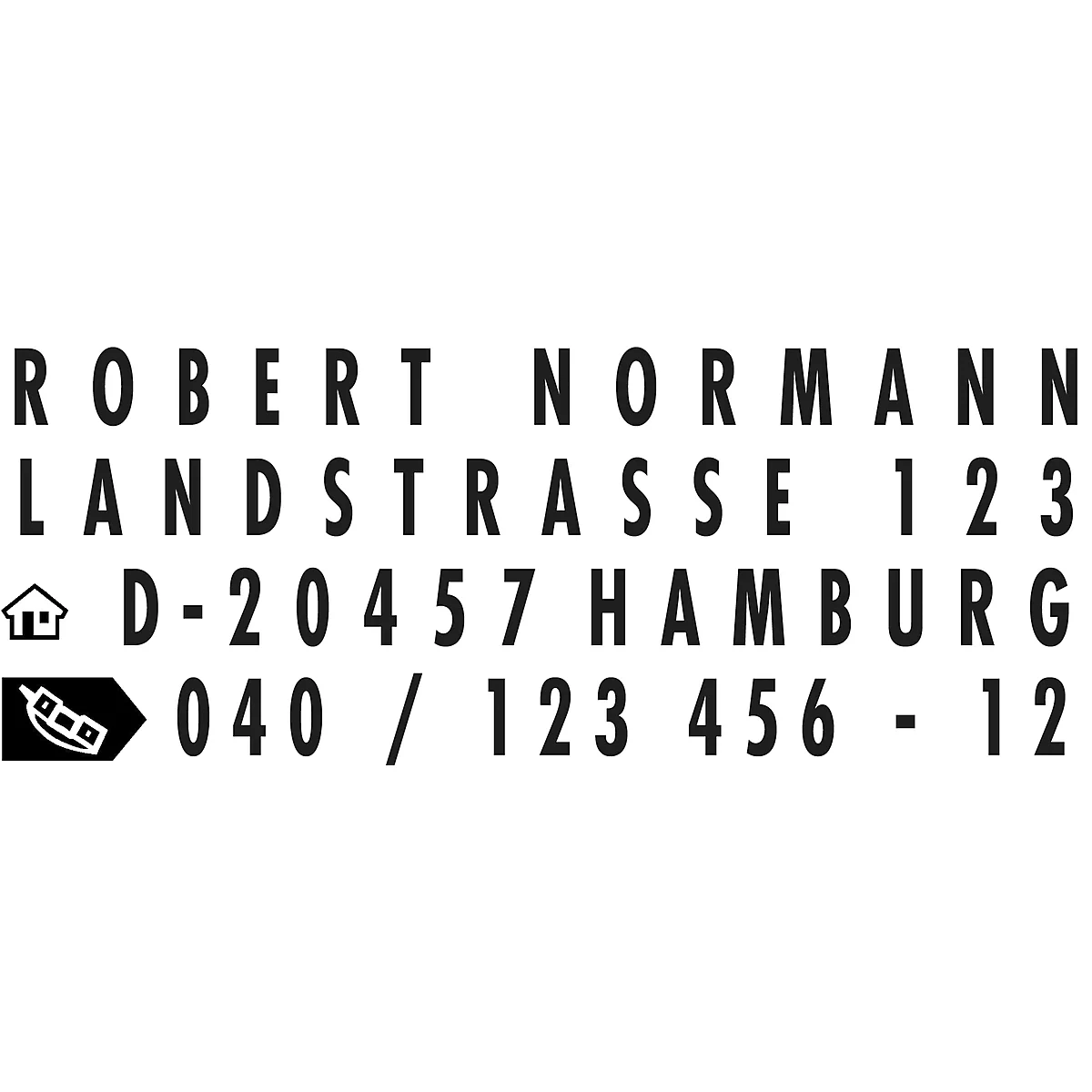 Adresstempel voor eigen teksten trodat® Typo 4912