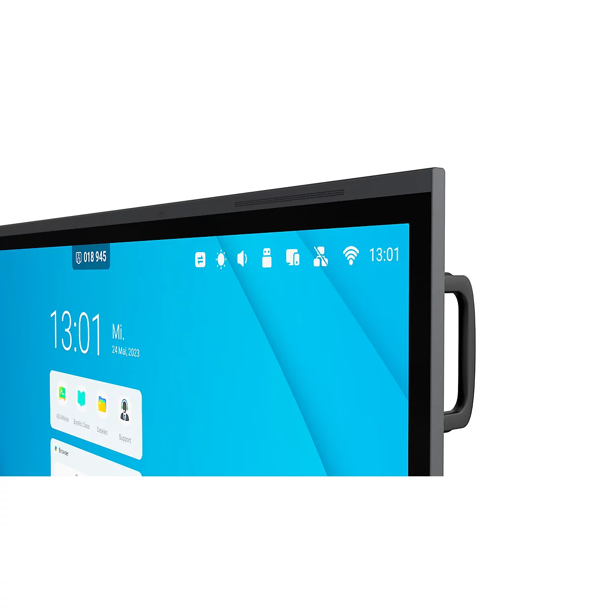 ADVANTOUCH PRO 3 business monitor, 86', IPS-paneel, 3840 x 2160 px, 4K UHD, 8 microfoons, 2 x 8 W/2 x 18 W, HDMI/USB/LAN/WiFi, zwart