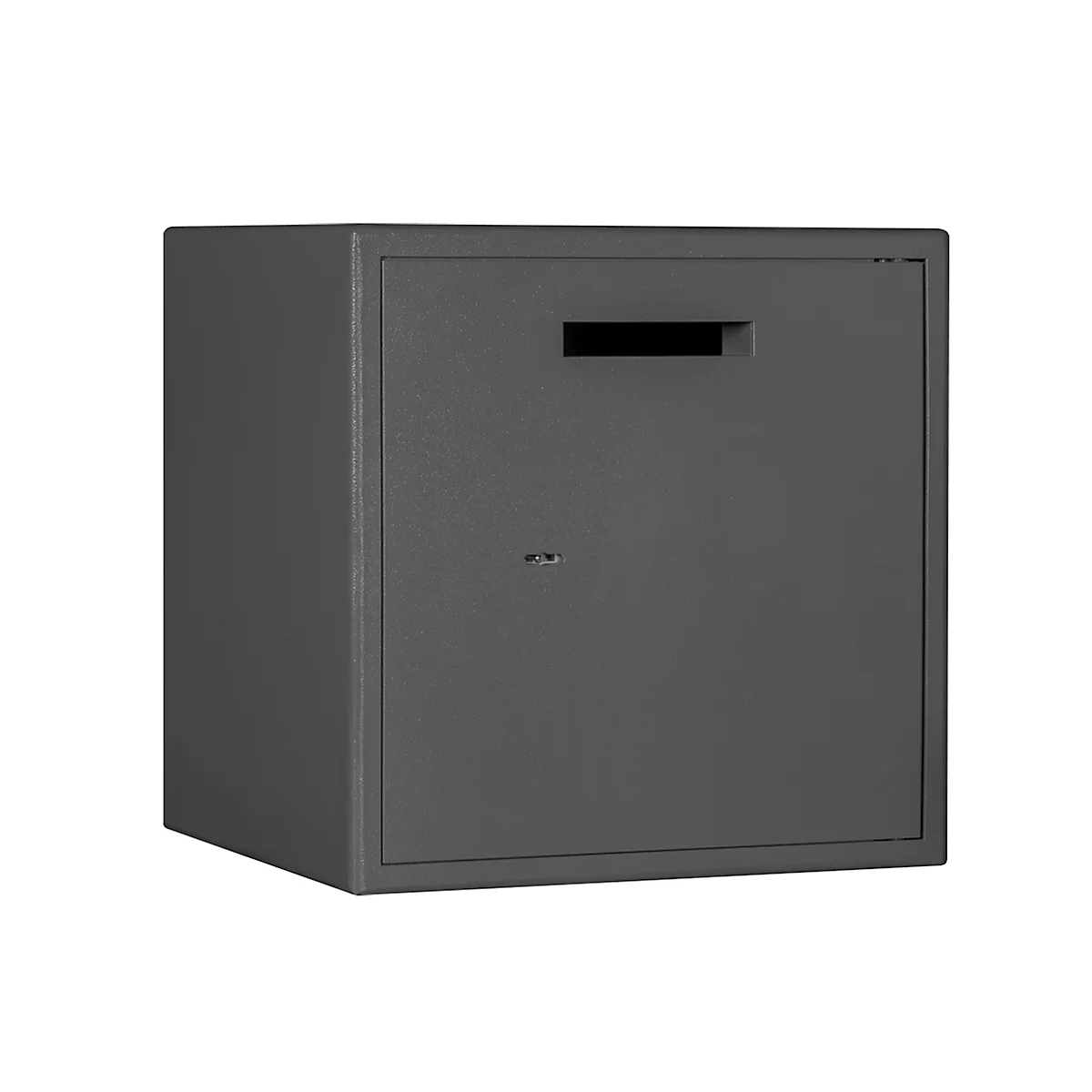 Afdekkluis F 2, inhoud 42 l, deur rechts draaiend, dubbelbaardsluiting met 2 sleutels, 2 legborden, incl. bevestigingsmateriaal, B 380 x D 350 x H 380 mm, grafietgrijs RAL 7024