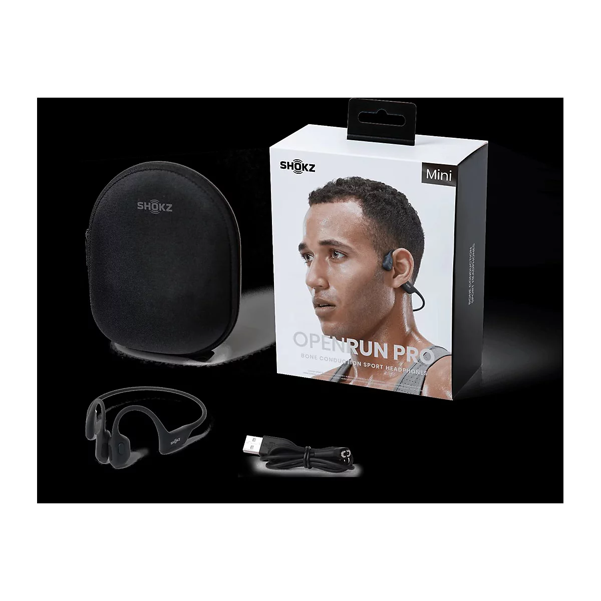 AfterShokz OpenRun Pro Mini - Kopfhörer mit Mikrofon - offenes Ohr - hinter dem Nacken angebracht - Bluetooth - kabellos