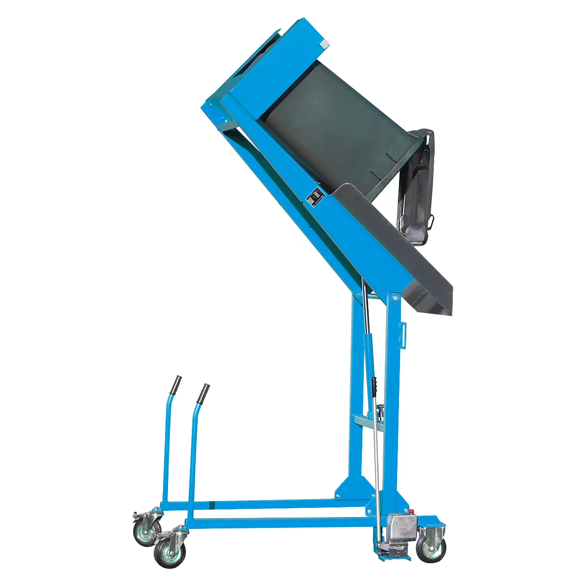 Afval container station kiepstation MKS-H, handpomp, blauw RAL 5012