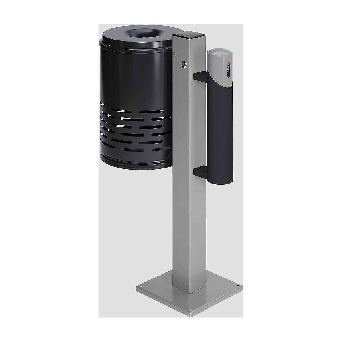 Afvalbak/asbak-combinatie, antraciet/antraciet/zilver