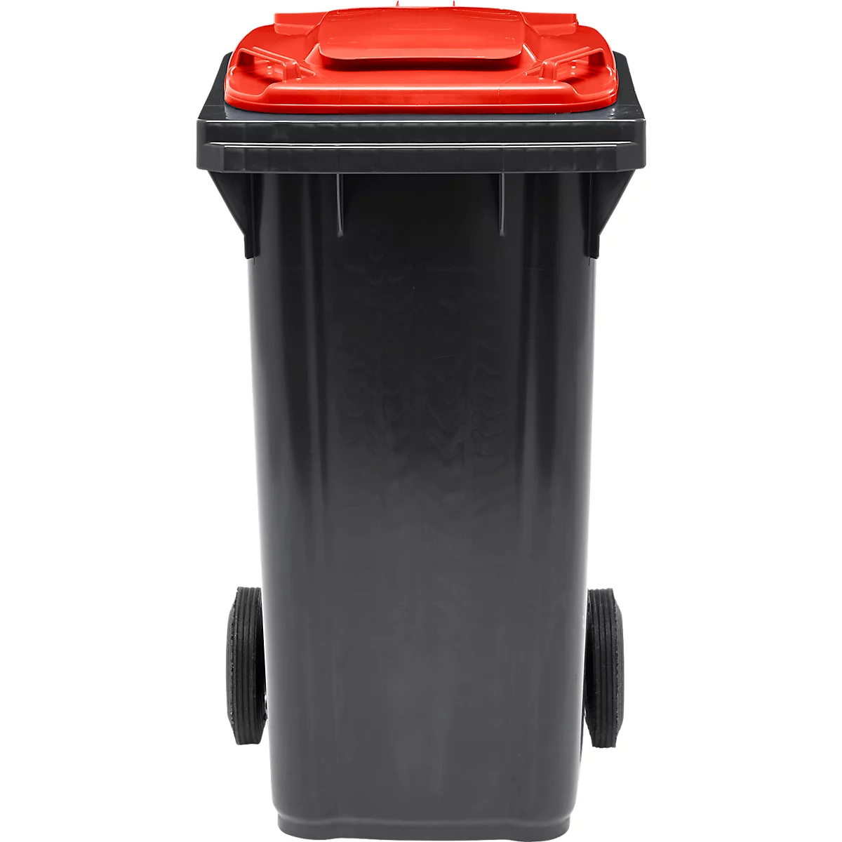 Afvalbak GMT eXtra - 90 % gerecycled kunststof - 120 l - EN 840 - voorbereid voor chiphouder - zwart – deksel rood – merk SSI Schäfer