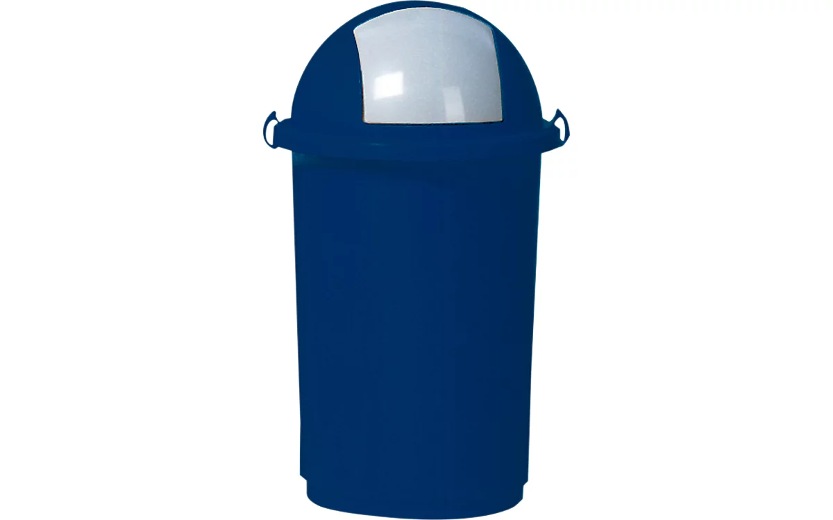 Afvalbak, kunststof, Ø 410 x H 760 mm, 50 liter, blauw