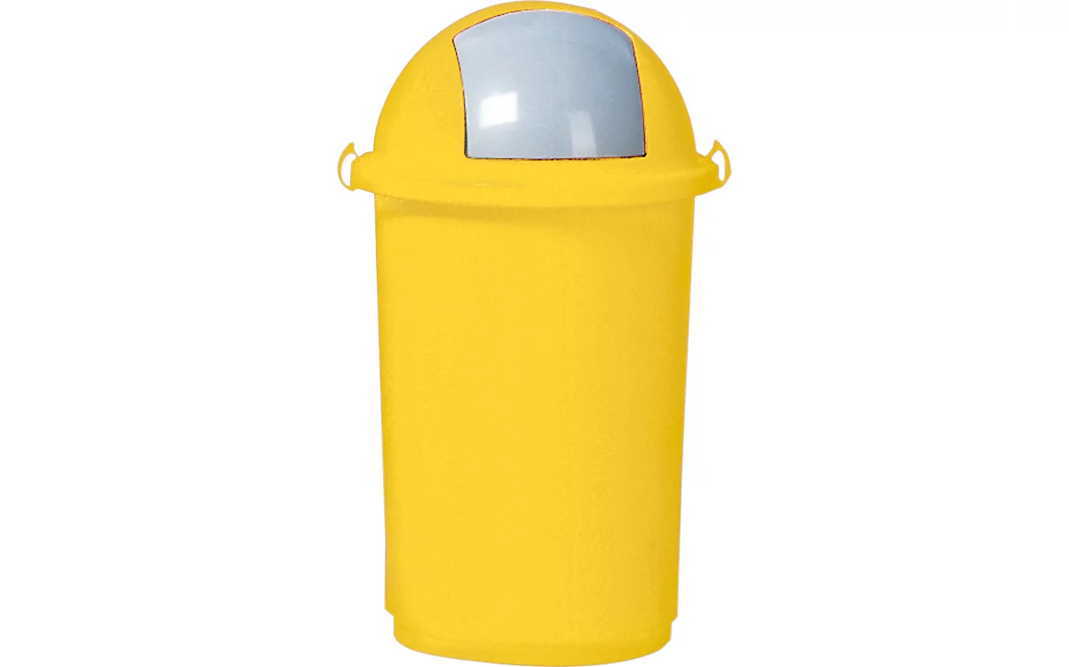 Afvalbak, kunststof, Ø 410 x H 760 mm, 50 liter, geel