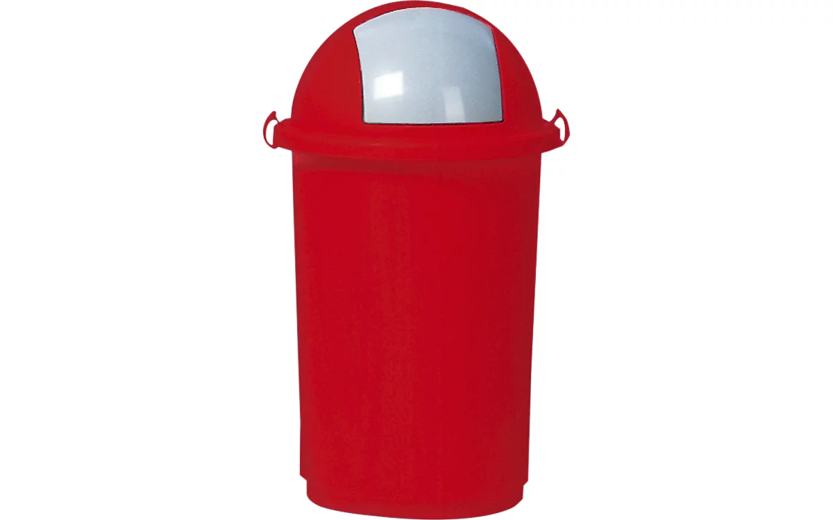 Afvalbak, kunststof, Ø 410 x H 760 mm, 50 liter, rood