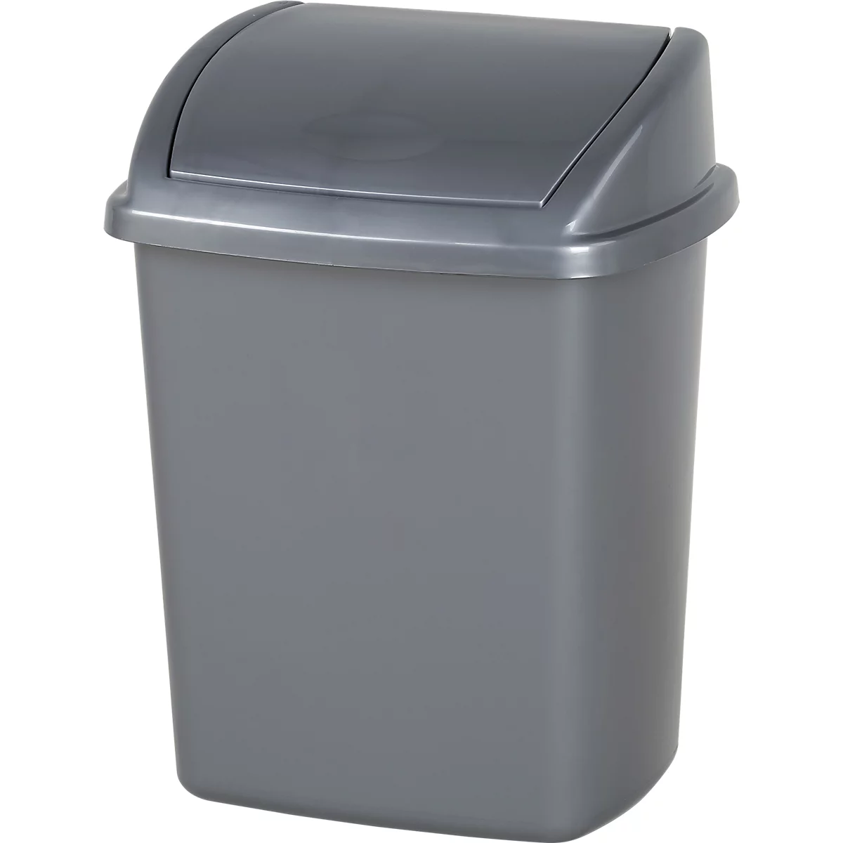 Afvalbak Vepa Bins, inhoud 8 l, met deksel, rechthoekig, L 200 x B 252 x H 330 mm, kunststof, grijs