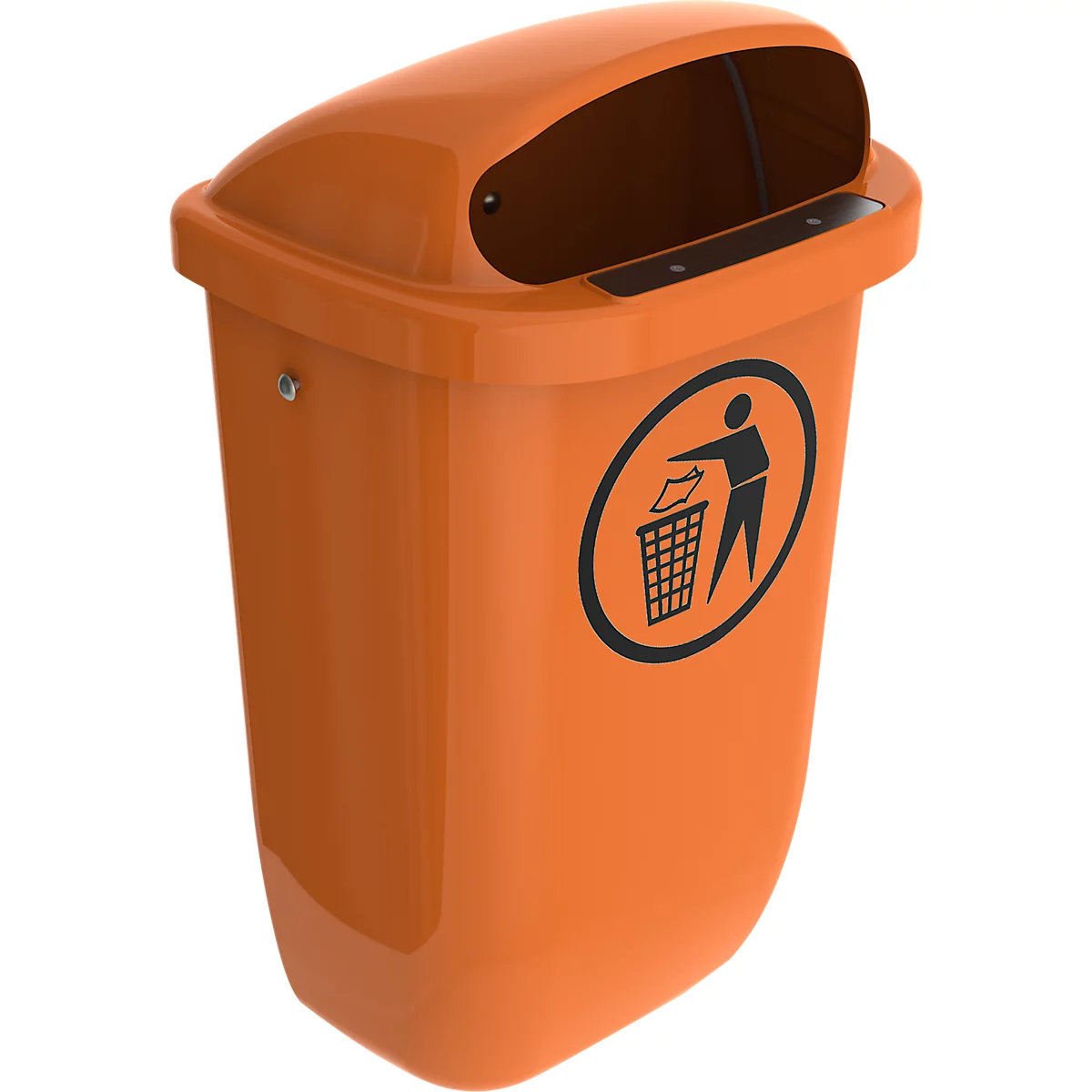 Afvalbak voor buiten - polyetheen - 50 liter - DIN 30713 - oranje